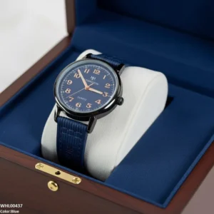 WHL00437 BWS Round Black Bezel Numbering Dial Leather Strap Women's Watch - WHL