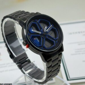 MHL00089 HWR Round Car Wheel Blue Rim Men's Watch - MHL