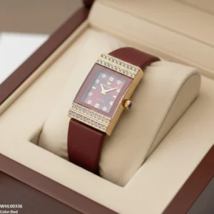 WHL00336 BWS Rectangle Stone Dial Women Rubber Strap Watch - WHL