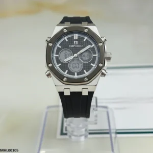 MHL00105 HWR Black Dial Rubber Strap Men's Watch - MH