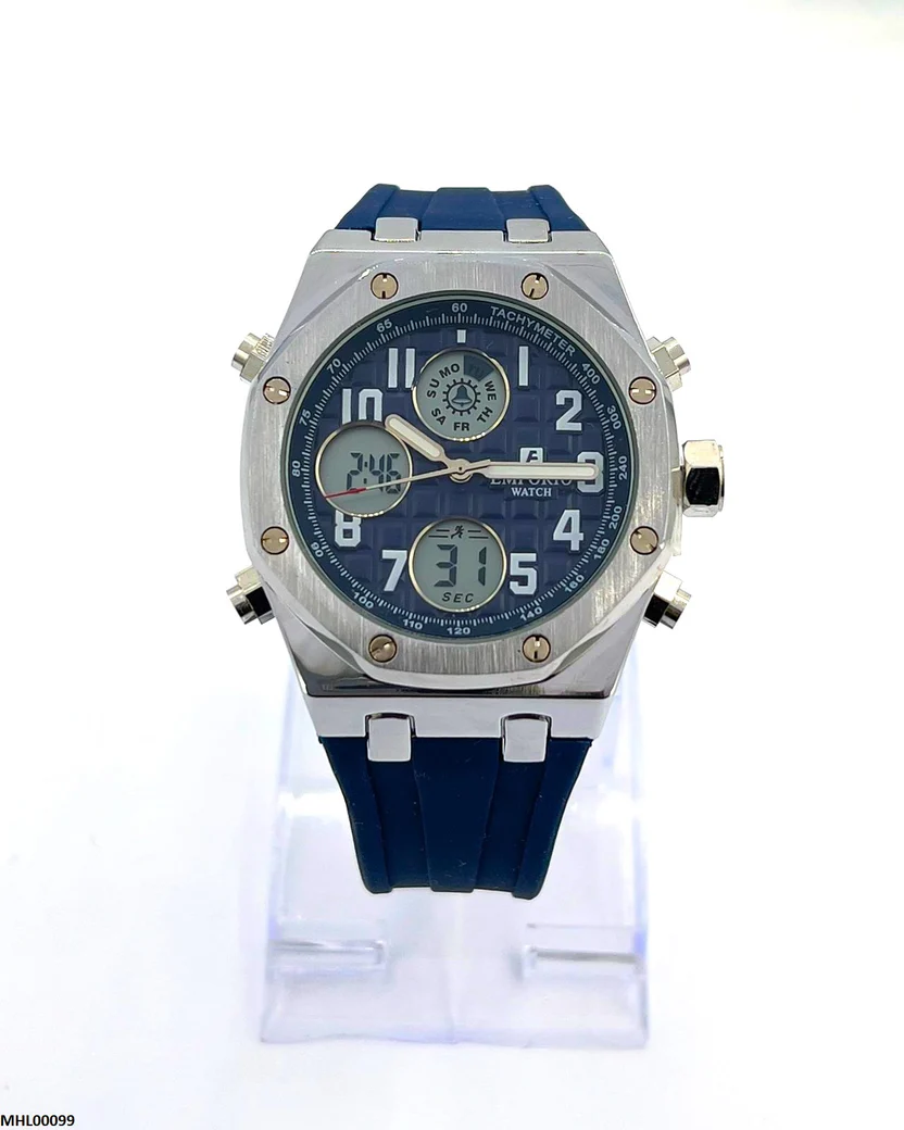 MHL00105 HWR Black Dial Rubber Strap Men's Watch - MH - Image 3